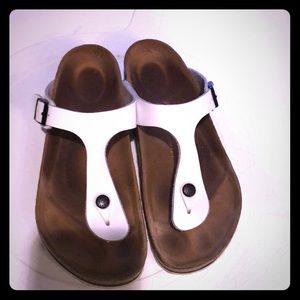 COPY - Birkenstock white patten leather with white trim